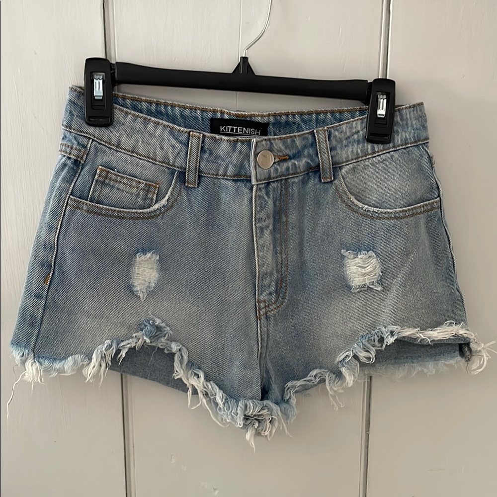 Kittenish Women's Blue Denim Shorts